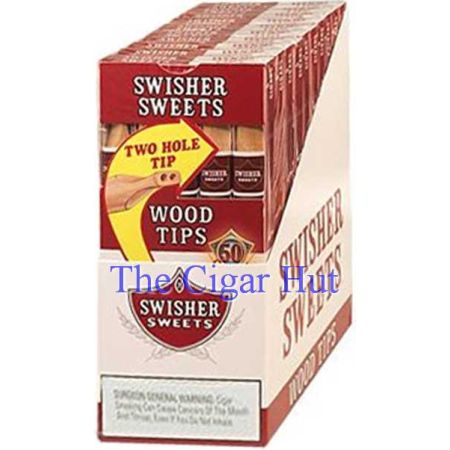 Swisher Sweets Wood Tip - 10 Packs of 5 (50 Cigarillos)