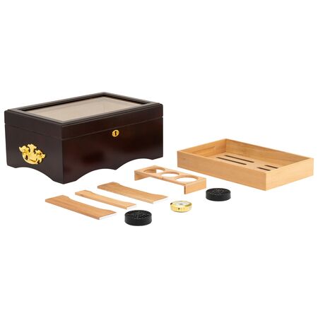 150 Count El Rey Glass Top Humidor - Expanded View