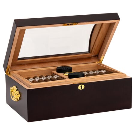 150 Count Il Duomo Humidor - Side View Open With Cigars