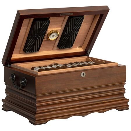 125 Count Tradition Humidor - Open Side View With Cigars