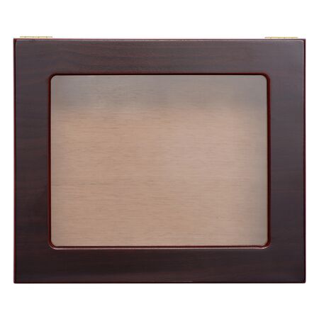 50 Count Capri Glasstop Mahogany Humidor - Top View