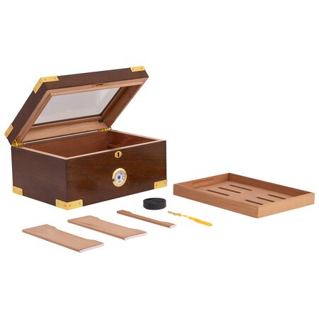 100 Count Milano Glass-Top Humidor - Expanded View