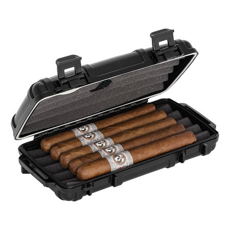 Cigar Caddy 5-Count Travel Case - Open with Cigars