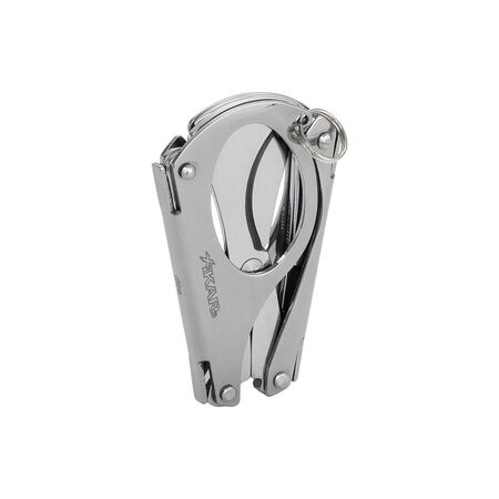 Chrome Silver Xikar Multi Task Cigar Scissors - Closed
