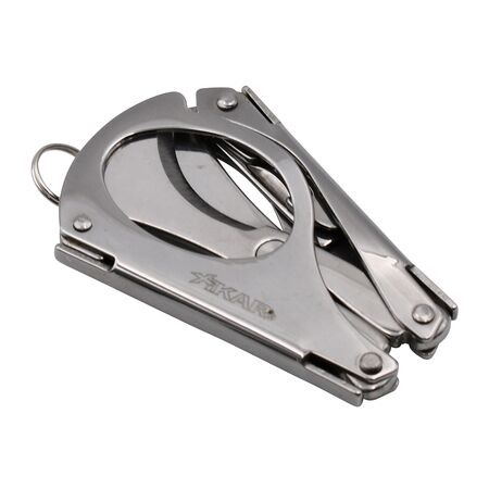 Chrome Silver Xikar Multi Task Cigar Scissors - Folded